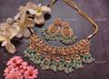 VeroniQ Trends-Traditional Gold Plated Pachi Kundan Necklace With Chandbali Earrings Pachi Kundan-Gold Plated-Wedding Jewellery-Punjabi Jewellery-South Indian-Thappa Jewellery