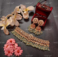 VeroniQ Trends-Traditional Jadau Gold Plated Pachi Kundan Choker Necklace-Gold Plated-Wedding Jewellery-Punjabi Jewellery-South Indian-Thappa Jewellery