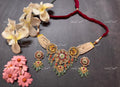 VeroniQ Trends-Traditional Style Multistrand Beads Kemp Stone Pachi Kundan Choker Necklace Pachi Kundan-Gold Plated-Wedding Jewellery-Punjabi Jewellery-South Indian-Thappa Jewellery