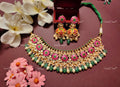 VeroniQ Trends-Kemp Stone With Pearl And Beryls Beads Pachi Kundan Necklace Pachi Kundan-Fresh Water Pearl-Gold Plated-Wedding Jewellery-Punjabi Jewellery-South Indian-Thappa Jewellery