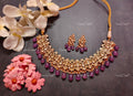 VeroniQ Trends-Amethyst Beads With Jadau Kundan Pachi Kundan Necklace Pachi Kundan-Gold Plated-Wedding Jewellery-Punjabi Jewellery-South Indian-Thappa Jewellery