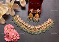 VeroniQ Trends-Traditional Jadau Pachi Kundan Choker Necklace With Green Beads Pachi Kundan-Gold Plated-Wedding Jewellery-Punjabi Jewellery-South Indian-Thappa Jewellery