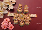 VeroniQ Trends-Multistrand Pearl Pachi Kundan Choker With Green Beads Necklace Pachi Kundan-Gold Plated-Wedding Jewelry-Punjabi Jewelry-South Indian-Thappa Jewelry