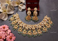 VeroniQ Trends-Gold Plated Chandbali Drop Pachi Kundan Choker With Green Beads Necklace Pachi Kundan-Gold Plated-Wedding Jewellery-Punjabi Jewellery-South Indian-Thappa Jewellery