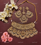 VeroniQ Trends-Bridal Chandbali Style Kundan Gold Plated Pachi Kundan Necklace Pachi Kundan-Gold Plated-Wedding Jewelry-Punjabi Jewelry-South Indian-Thappa Jewelry