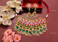 VeroniQ Trends-Kemp Stone Gold Plated Pachi Kundan Choker Necklace Pachi Kundan-Gold Plated-Wedding Jewellery-Punjabi Jewellery-South Indian-Thappa Jewellery