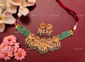 VeroniQ Trends-Multistrand Beryls Beaded Gold Plated Pachi Kundan Choker Necklace Pachi Kundan-Gold Plated-Wedding Jewellery-Punjabi Jewellery-South Indian-Thappa Jewellery