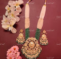 VeroniQ Trends-Multistrand Beaded Gold Plated Pachi Kundan Rani Haar Necklace Pachi Kundan-Gold Plated-Wedding Jewellery-Punjabi Jewellery-South Indian-Thappa Jewellery