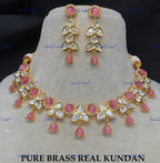VeroniQ Trends-Elegant Gold Plated Kundan Polki Choker Necklace Kundan-Gold Plated-Wedding Jewelry-Punjabi Jewelry-South Indian-Thappa Jewelry
