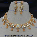 VeroniQ Trends-Elegant Gold Plated Kundan Polki Choker Necklace Kundan-Gold Plated-Wedding Jewelry-Punjabi Jewelry-South Indian-Thappa Jewelry