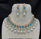 VeroniQ Trends-Traditional Gold Plated Pearl Kundan Polki Choker Necklace Kundan-Gold Plated-Wedding Jewelry-Punjabi Jewelry-South Indian-Thappa Jewelry