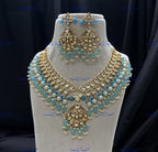 VeroniQ Trends-Bridal Multi-Line Beaded Kundan Polki Necklace Polki-Gold Plated-Wedding Jewelry-Punjabi Jewelry-South Indian-Thappa Jewelry