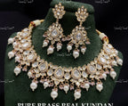 VeroniQ Trends-Traditional Gold Plated Pearl and Kundan Polki Choker Necklace Kundan-Gold Plated-Wedding Jewelry-Punjabi Jewelry-South Indian-Thappa Jewelry