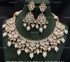 VeroniQ Trends-Traditional Gold Plated Pearl and Kundan Polki Choker Necklace Kundan-Gold Plated-Wedding Jewelry-Punjabi Jewelry-South Indian-Thappa Jewelry