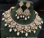 VeroniQ Trends-Traditional Gold Plated Pearl and Kundan Polki Choker Necklace Kundan-Gold Plated-Wedding Jewelry-Punjabi Jewelry-South Indian-Thappa Jewelry