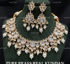 VeroniQ Trends-Traditional Gold Plated Pearl and Kundan Polki Choker Necklace Kundan-Gold Plated-Wedding Jewelry-Punjabi Jewelry-South Indian-Thappa Jewelry