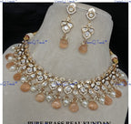 VeroniQ Trends-Victorian Party Wear Kundan Polki Necklace Set Polki-Gold Plated-Wedding Jewelry-Punjabi Jewelry-South Indian-Thappa Jewelry