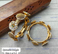 VeroniQ Trends-Victorian Floral Style Gold Plated Bangles Polki-Gold Plated-Wedding Jewellery-Punjabi Jewellery-South Indian-Thappa Jewellery
