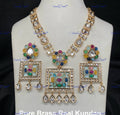 VeroniQ Trends-Elegant Gold Plated Meenakari Kundan Polki Long Necklace Kundan-Gold Plated-Wedding Jewellery-Punjabi Jewellery-South Indian-Thappa Jewellery