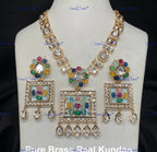 VeroniQ Trends-Elegant Gold Plated Meenakari Kundan Polki Long Necklace Kundan-Gold Plated-Wedding Jewelry-Punjabi Jewelry-South Indian-Thappa Jewelry