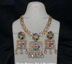 VeroniQ Trends-Elegant Gold Plated Meenakari Kundan Polki Long Necklace Kundan-Gold Plated-Wedding Jewelry-Punjabi Jewelry-South Indian-Thappa Jewelry