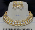 VeroniQ Trends-Victorian Gold Plated Pearl And Kundan Polki Choker Necklace Polki-Fresh Water Paerl-Gold Plated-Wedding Jewellery-Punjabi Jewellery-South Indian-Thappa Jewellery