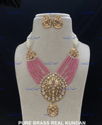 VeroniQ Trends-Traditional Multistrand Gold Plated Kundan Polki Necklace Kundan-Gold Plated-Wedding Jewelry-Punjabi Jewelry-South Indian-Thappa Jewelry