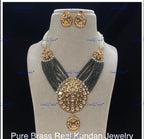 VeroniQ Trends-Victorian Gold Plated Multistrand Kundan Polki Long Necklace Polki-Gold Plated-Wedding Jewelry-Punjabi Jewelry-South Indian-Thappa Jewelry