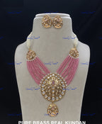 VeroniQ Trends-Victorian Gold Plated Multistrand Kundan Polki Long Necklace Polki-Gold Plated-Wedding Jewelry-Punjabi Jewelry-South Indian-Thappa Jewelry