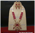 VeroniQ Trends-Victorian Gold Plated Multistrand With Ruby Pink Beads Kundan Polki Long Necklace Polki-Gold Plated-Wedding Jewellery-Punjabi Jewellery-South Indian-Thappa Jewellery