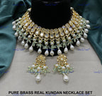VeroniQ Trends-Traditional Heavy Gold Plated Kundan Polki Choker Necklace Kundan-Gold Plated-Wedding Jewelry-Punjabi Jewelry-South Indian-Thappa Jewelry