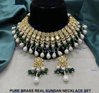 VeroniQ Trends-Traditional Heavy Gold Plated Kundan Polki Choker Necklace Kundan-Gold Plated-Wedding Jewelry-Punjabi Jewelry-South Indian-Thappa Jewelry