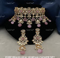 VeroniQ Trends-Pink Baby Quartz Beads Kundan Polki Choker Necklace Polki-Gold Plated-Wedding Jewellery-Punjabi Jewellery-South Indian-Thappa Jewellery