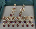 VeroniQ Trends-Traditional Gold Plated Beads Kundan Polki Necklace Kundan-Gold Plated-Wedding Jewelry-Punjabi Jewelry-South Indian-Thappa Jewelry