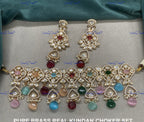 VeroniQ Trends-Traditional Gold Plated Beads Kundan Polki Necklace Kundan-Gold Plated-Wedding Jewelry-Punjabi Jewelry-South Indian-Thappa Jewelry