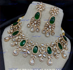 VeroniQ Trends-Elegant Gold Plated Kundan Polki Choker Necklace Kundan-Gold Plated-Wedding Jewelry-Punjabi Jewelry-South Indian-Thappa Jewelry