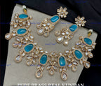VeroniQ Trends-Royal Kundan Polki With CZ Stone Choker Necklace Polki-Gold Plated-Wedding Jewelry-Punjabi Jewelry-South Indian-Thappa Jewelry