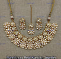 VeroniQ Trends-Elegant Floral Gold Plated Kundan Polki Necklace Kundan-Gold Plated-Wedding Jewellery-Punjabi Jewellery-South Indian-Thappa Jewellery