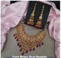 VeroniQ Trends-Traditional Bridal Kundan Polki Choker Necklace Polki-Gold Plated-Wedding Jewellery-Punjabi Jewellery-South Indian-Thappa Jewellery