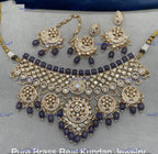 VeroniQ Trends-Traditional Rajasthani Bridal Gold Plated Beaded Kundan Polki Choker Necklace Polki-Gold Plated-Wedding Jewelry-Punjabi Jewelry-South Indian-Thappa Jewelry