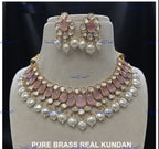VeroniQ Trends-Pearl High Quality Kundan Polki Necklace Polki-Gold Plated-Wedding Jewelry-Punjabi Jewelry-South Indian-Thappa Jewelry