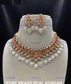 VeroniQ Trends-Pearl High Quality Kundan Polki Necklace Polki-Gold Plated-Wedding Jewelry-Punjabi Jewelry-South Indian-Thappa Jewelry