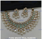 VeroniQ Trends-Pearl High Quality Kundan Polki Necklace Polki-Gold Plated-Wedding Jewelry-Punjabi Jewelry-South Indian-Thappa Jewelry