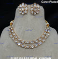 VeroniQ Trends-Cocktail Party Diamond Look Double Line Kundan Polki Necklace Polki-Gold Plated-Wedding Jewellery-Punjabi Jewellery-South Indian-Thappa Jewellery