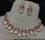 VeroniQ Trends-Cocktail Party Diamond Look Real Kundan Polki Necklace Polki-Gold Plated-Wedding Jewelry-Punjabi Jewelry-South Indian-Thappa Jewelry