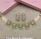 VeroniQ Trends-Traditional Multistrand Kundan Polki Choker Necklace Polki-Gold Plated-Wedding Jewelry-Punjabi Jewelry-South Indian-Thappa Jewelry