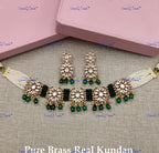 VeroniQ Trends-Traditional Multistrand Kundan Polki Choker Necklace Polki-Gold Plated-Wedding Jewelry-Punjabi Jewelry-South Indian-Thappa Jewelry