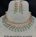 VeroniQ Trends-Double Line Beads And Kundan Polki Necklace Polki-Gold Plated-Wedding Jewellery-Punjabi Jewellery-South Indian-Thappa Jewellery