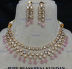 VeroniQ Trends-Double Line Beads And Kundan Polki Necklace Polki-Gold Plated-Wedding Jewelry-Punjabi Jewelry-South Indian-Thappa Jewelry