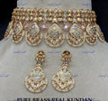 VeroniQ Trends-Traditional Turquoise Blue Gold Plated Kundan Polki Choker Necklace Polki-Gold Plated-Wedding Jewellery-Punjabi Jewellery-South Indian-Thappa Jewellery